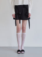 Rose mini skirt ブラック size:M model:174cm LERA