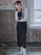 Mohair crochet ribbon cardigan ライトグレー size:M model:173cm DASHA.G