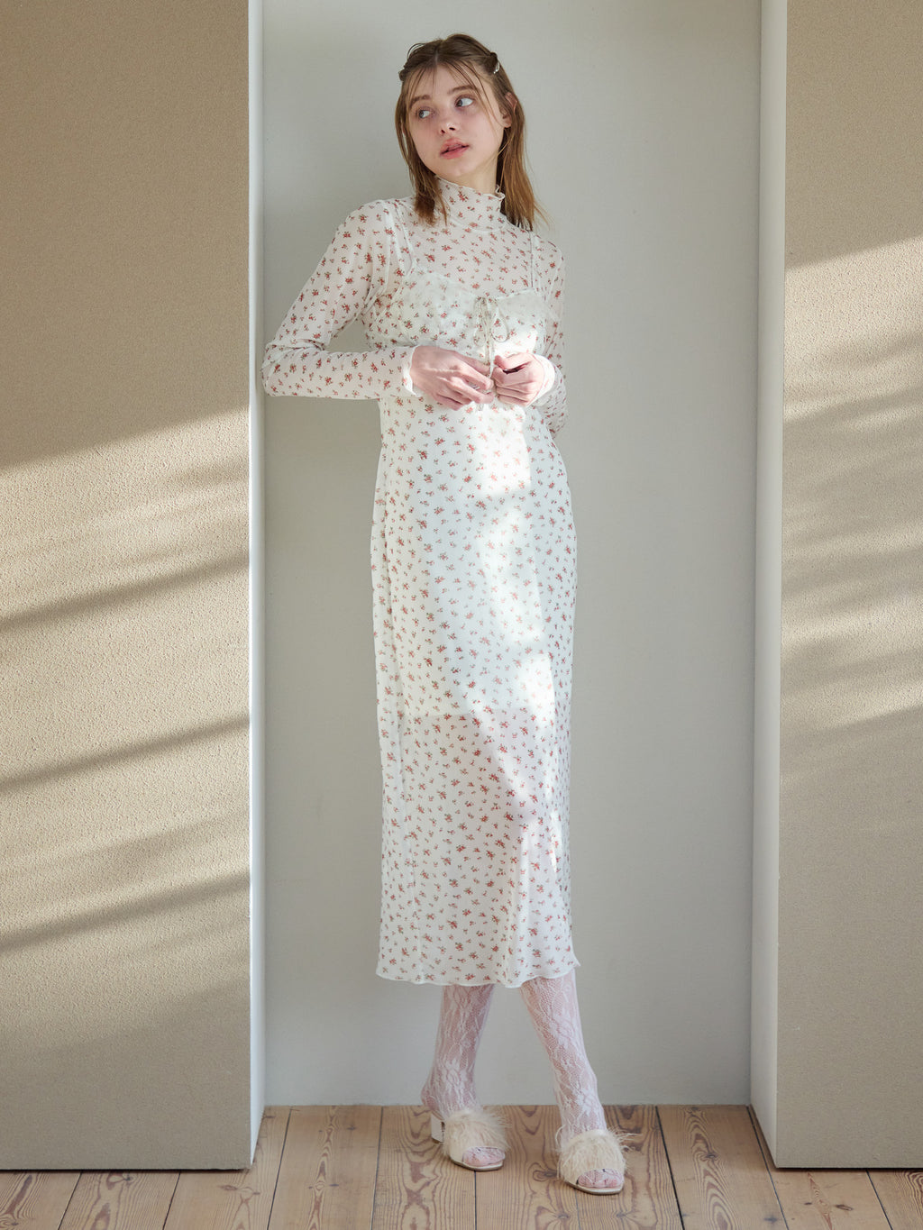 Tulle print dress & bra アイボリー size:M model:174cm KATERYNA