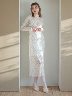 Tulle print dress & bra アイボリー size:M model:174cm KATERYNA