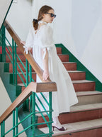 Ribbon jaquard volume dress ホワイト size:M model:171cm ANIUTA