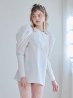 Tulip embroidered volume sleeve blouse ホワイト size:M model:174cm KATERYNA