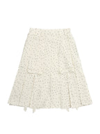 Ribbon slit pleated skirt ドット