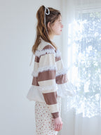 Balloon hem rugby shirt モカ size:M model:174cm KATERYNA