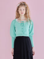 Lace lined cardigan グリーン size:M model:173cm Olesia