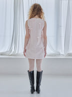 Many ribbon satin mini dress ピンク size:M model:173cm Olesia
