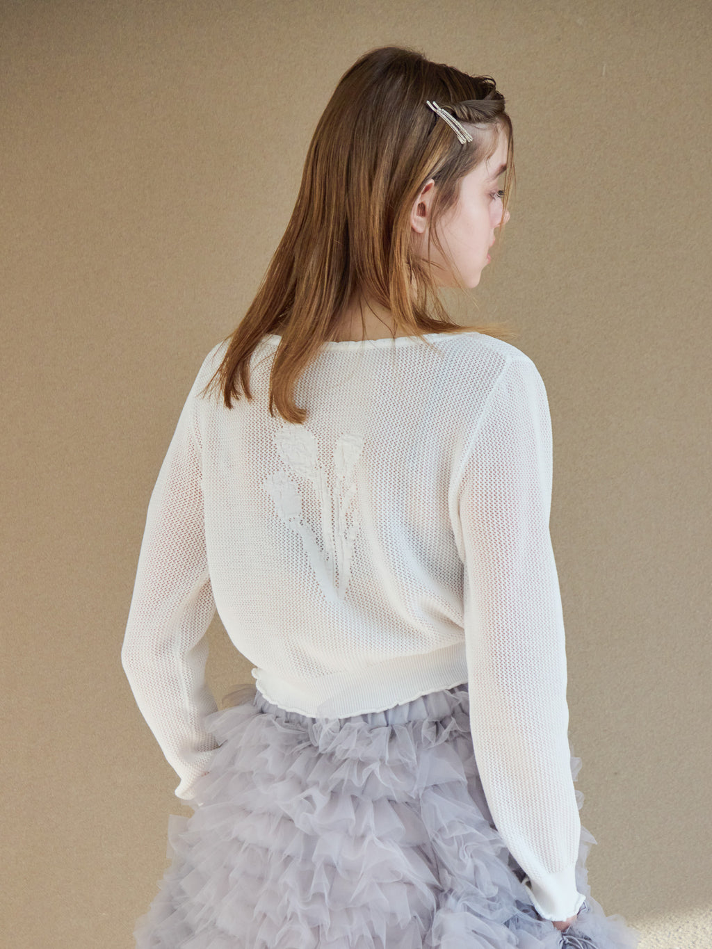Tulip crochet cardigan ホワイト size:M model:174cm KATERYNA