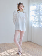 Tulip embroidered volume sleeve blouse ホワイト size:M model:174cm KATERYNA