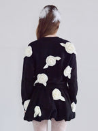 Many rose sweat top ブラック size:M model:173cm ALINA