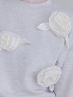 Many rose sweat top グレー size:M model:173cm ALINA