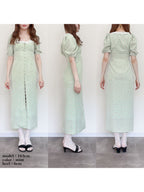 Decollete lace dress ミント
