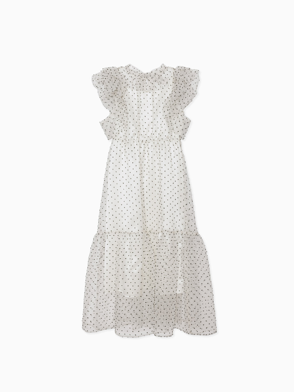 Dot organdy dress ホワイト