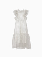 Dot organdy dress ホワイト