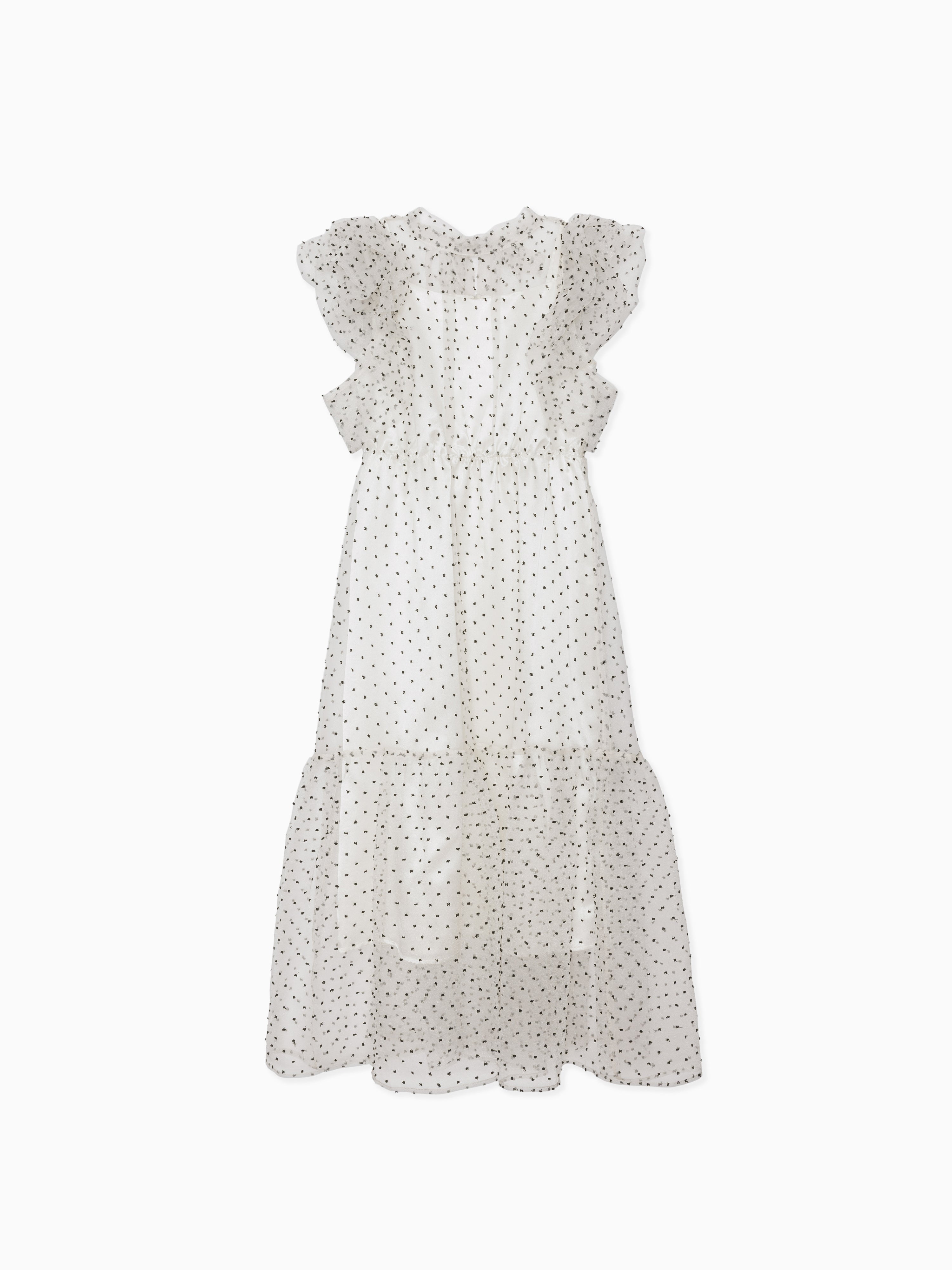 Dot organdy dress ホワイト
