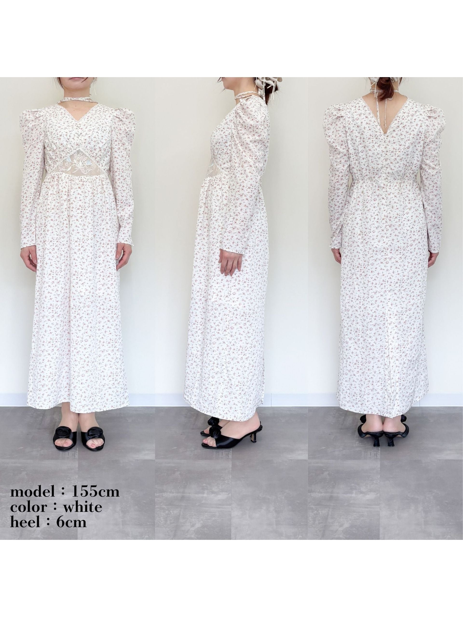 Tulip embroidered dress ホワイト