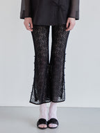 Heart trimming lace pants ブラック size:M model:174cm LERA