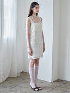 Low belt lace mini dress ホワイト size:M model:170cm ALICE