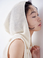 Rose knit hoodie dress ホワイト size:M model:161cm 富樫かなえ