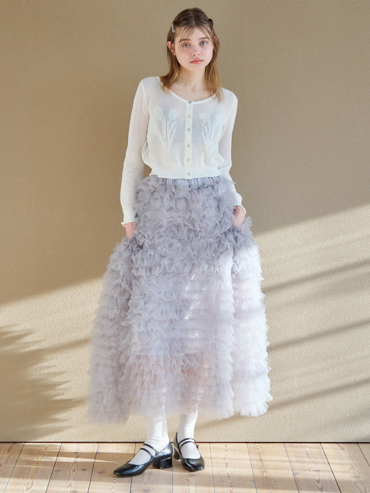 Tulle tiered volume skirt