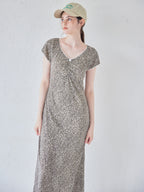 Back open print cut dress ブラウン size:M model:170cm ALICE