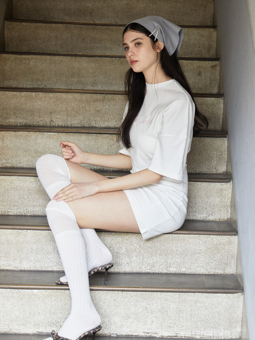 Logo T-shirt dress ホワイト size:M model:172cm GINEVRA