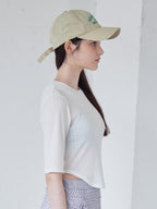 Rose embroidery eyelet short top ホワイト size:M model:170cm ALICE