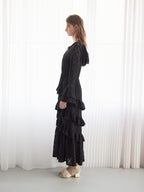 Hoodie race dress ブラック size:M model:174cm LERA