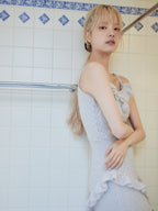 Mohair crochet cami dress ライトグレー size:M model:163cm MINAMI