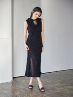 Rose knit hoodie dress ブラック size:M model:172cm GINEVRA