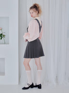 Rose pleated apron dress グレー size:M model:173cm Olesia