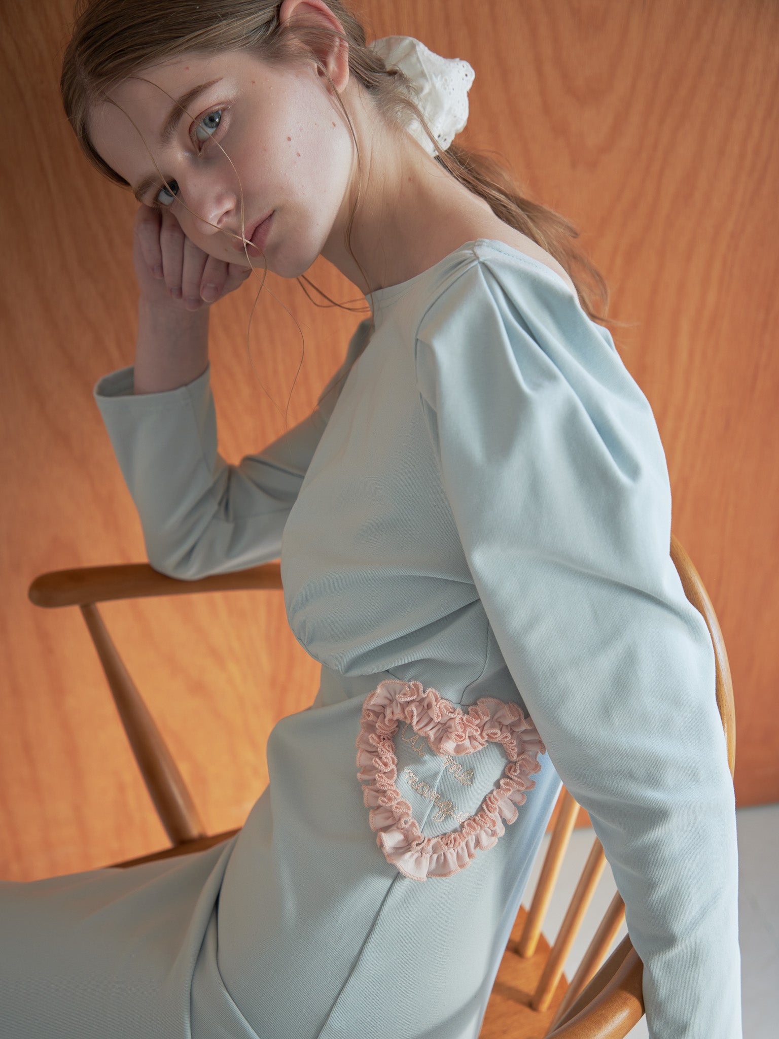 I miss you heart cut dress ミント