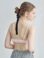 Satin bra top ピンク size:M model:171cm ANIUTA