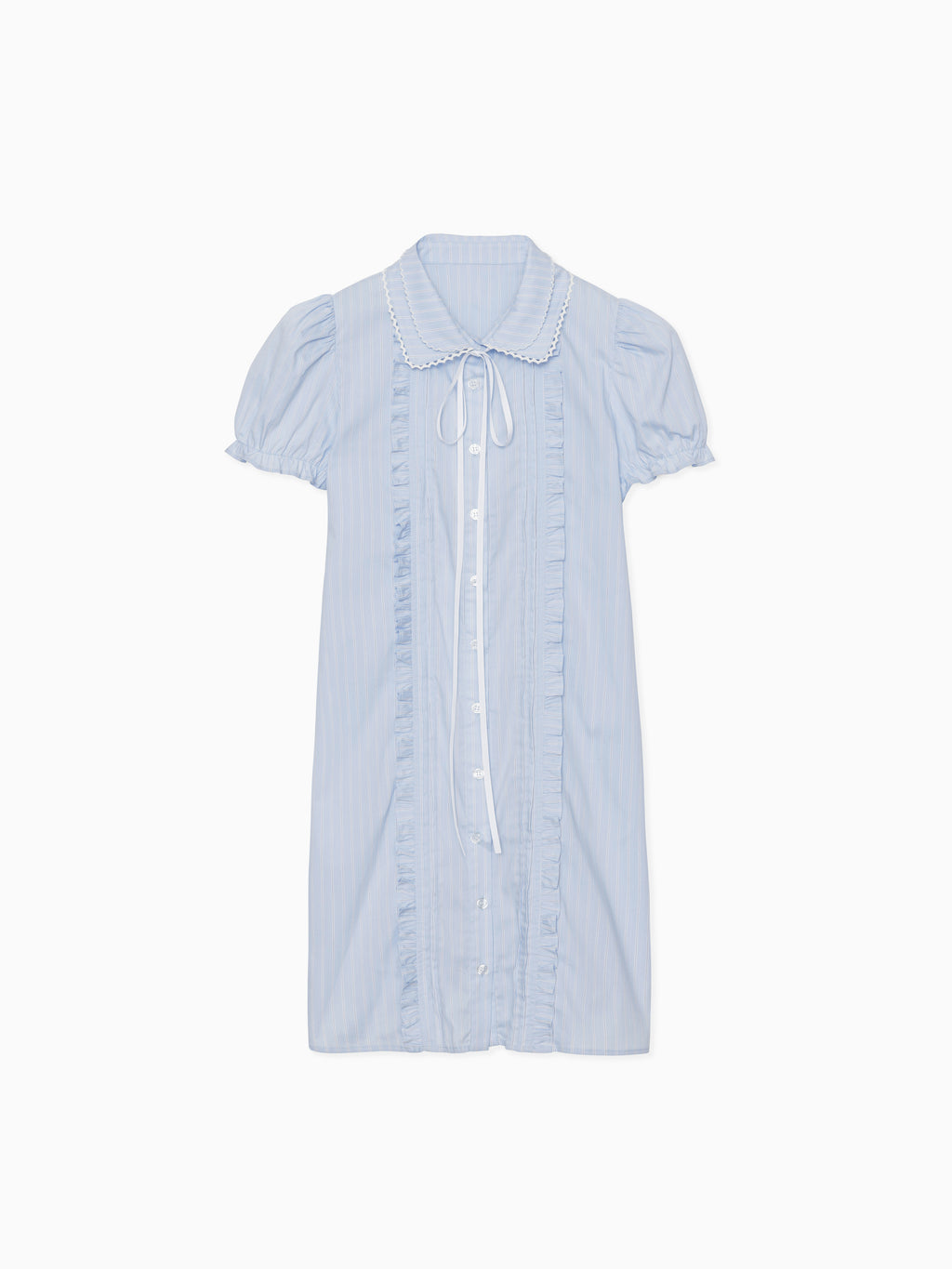 Pintuck mini shirt dress ブルー