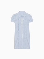 Pintuck mini shirt dress ブルー
