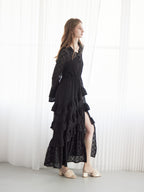 Hoodie race dress ブラック size:M model:174cm LERA
