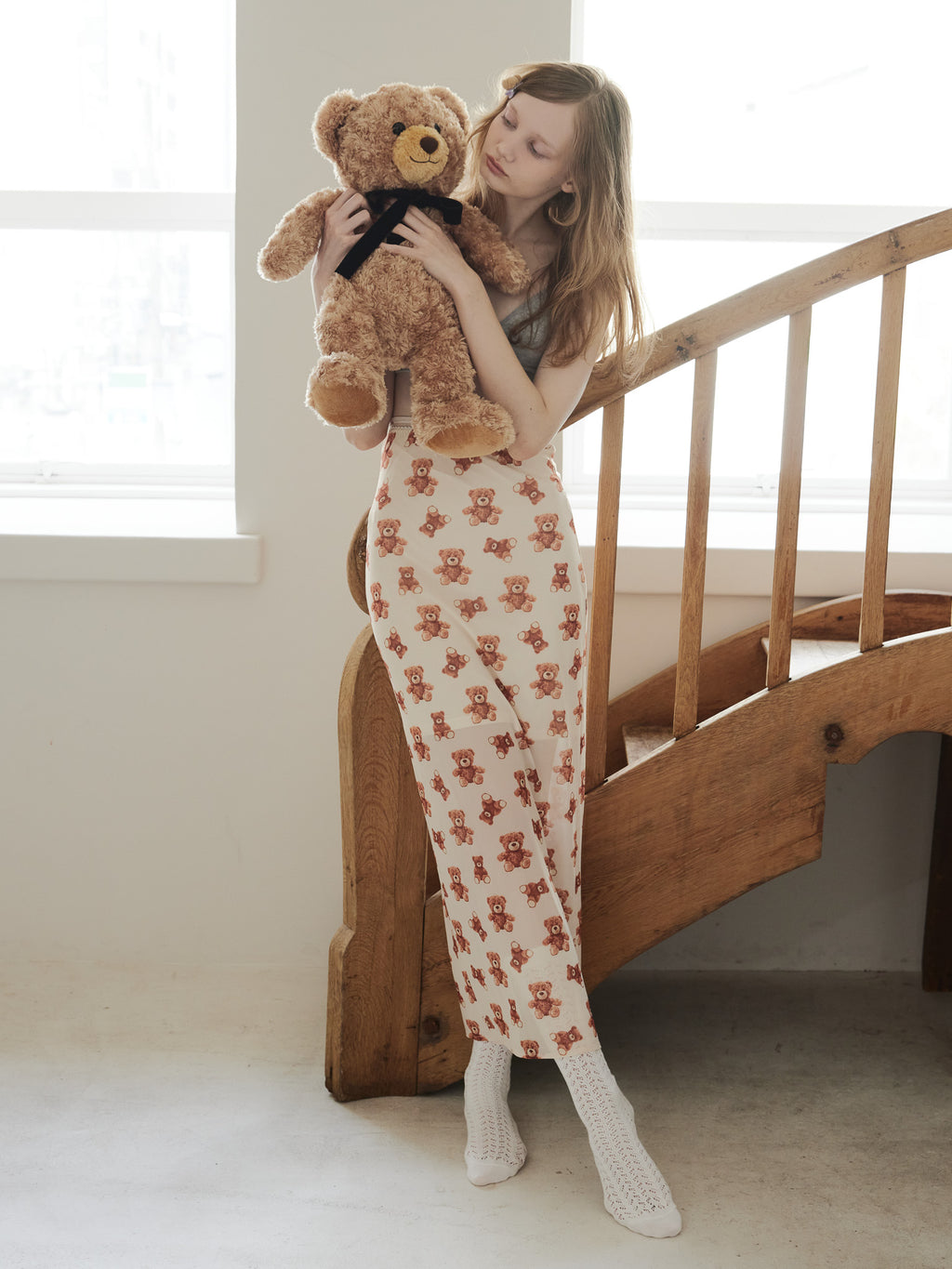 Teddy bear tulle skirt アイボリー size:M model:173cm DASHA.G