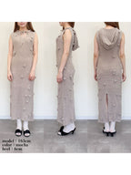 Rose knit hoodie dress モカ