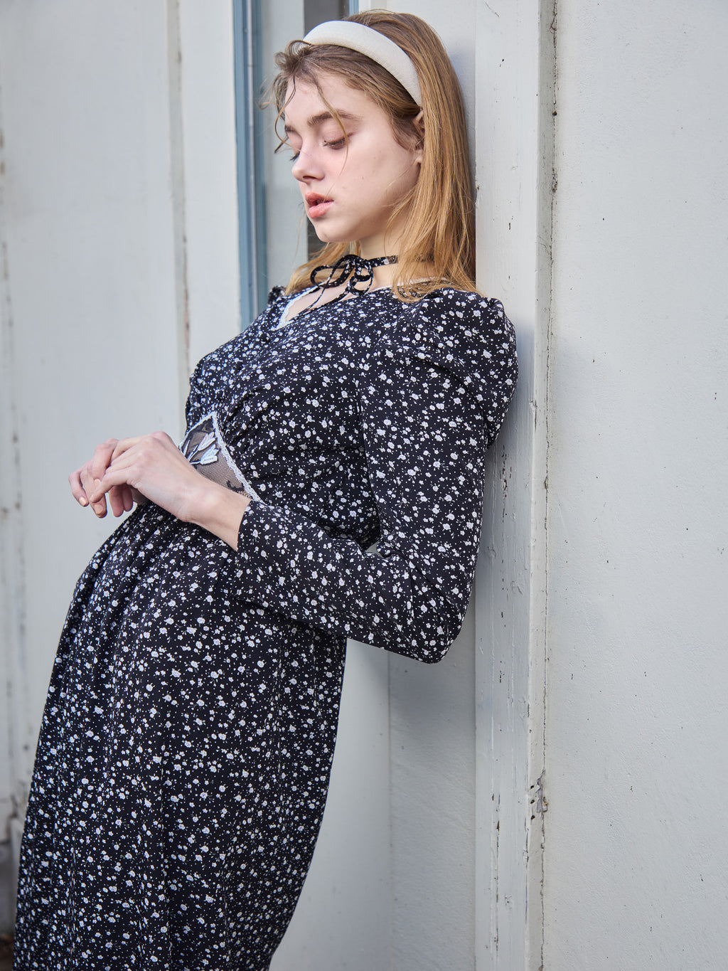 Tulip embroidered dress ブラック size:M model:174cm KATERYNA