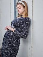 Tulip embroidered dress ブラック size:M model:174cm KATERYNA