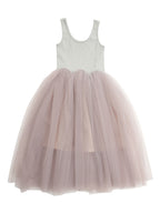 Volume tulle skirt tank dress グレー