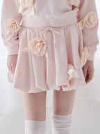 Many rose sweat balloon skirt ピンク size:M model:173cm ALINA