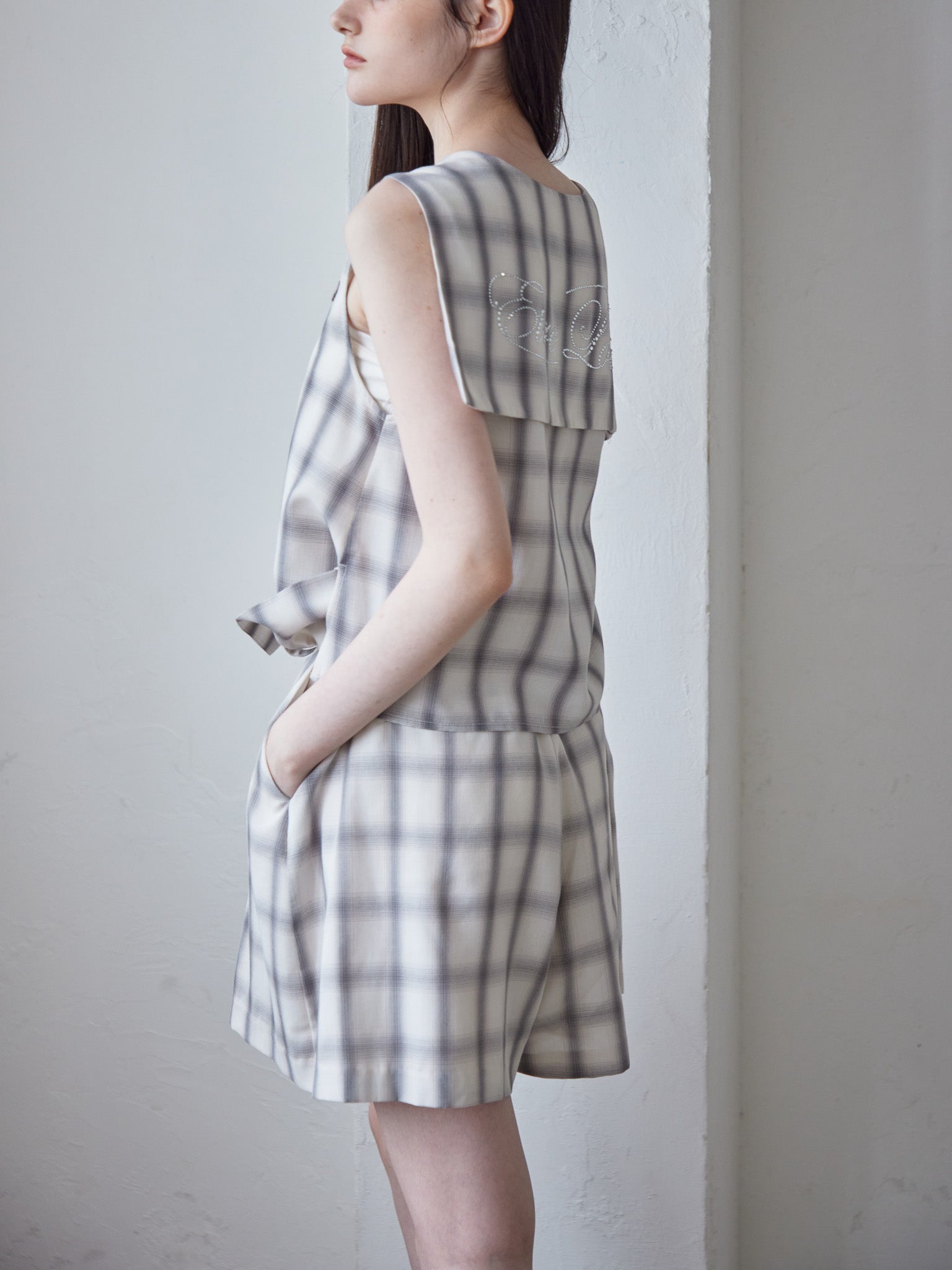 High waist volume short pants グレー size:M model:170cm ALICE