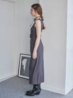 Ribbon waist dress グレー size:M model:171cm ANIUTA