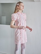 Pintuck mini shirt dress ピンク size:M model:171cm ANIUTA