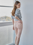 Gingham check sabrina stretch pants ピンク size:M model:171cm ANIUTA