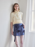 Hem tulle rib knit イエロー size:M model:174cm LERA