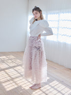 Tulle tiered volume skirt ピンク size:M model:174cm KATERYNA