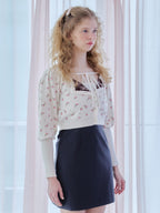 Lace lined cardigan ホワイト size:M model:173cm Olesia