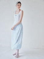 Low switching rose lace dress サックス size:M model:170cm ALICE