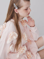 Many rose sweat top ピンク size:M model:173cm ALINA